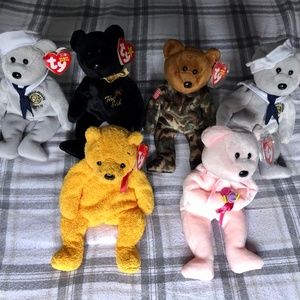Lot of 5 Ty Beanie Baby Bears NWTS